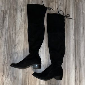 Adrienne Vittadini Knee High Black Boots Black Women